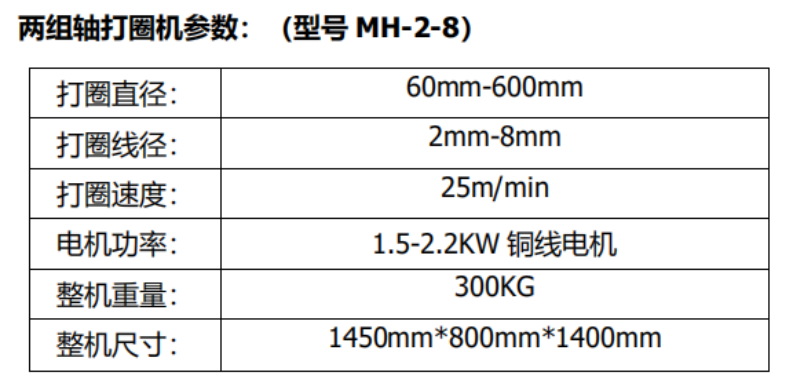 螺旋筋成型机弯曲半径